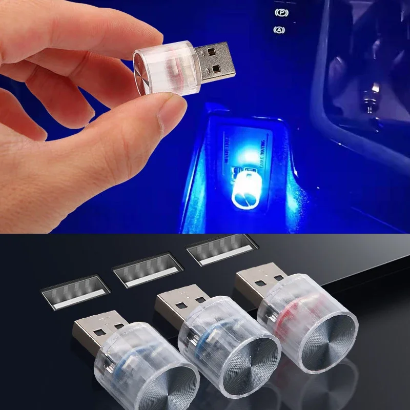 1PC 자동차 미니 USB Led 분위기 빛 파티 주변 자동차 휴대용 플러그 앤 플레이 자동차 장식 인테리어 램프 12V