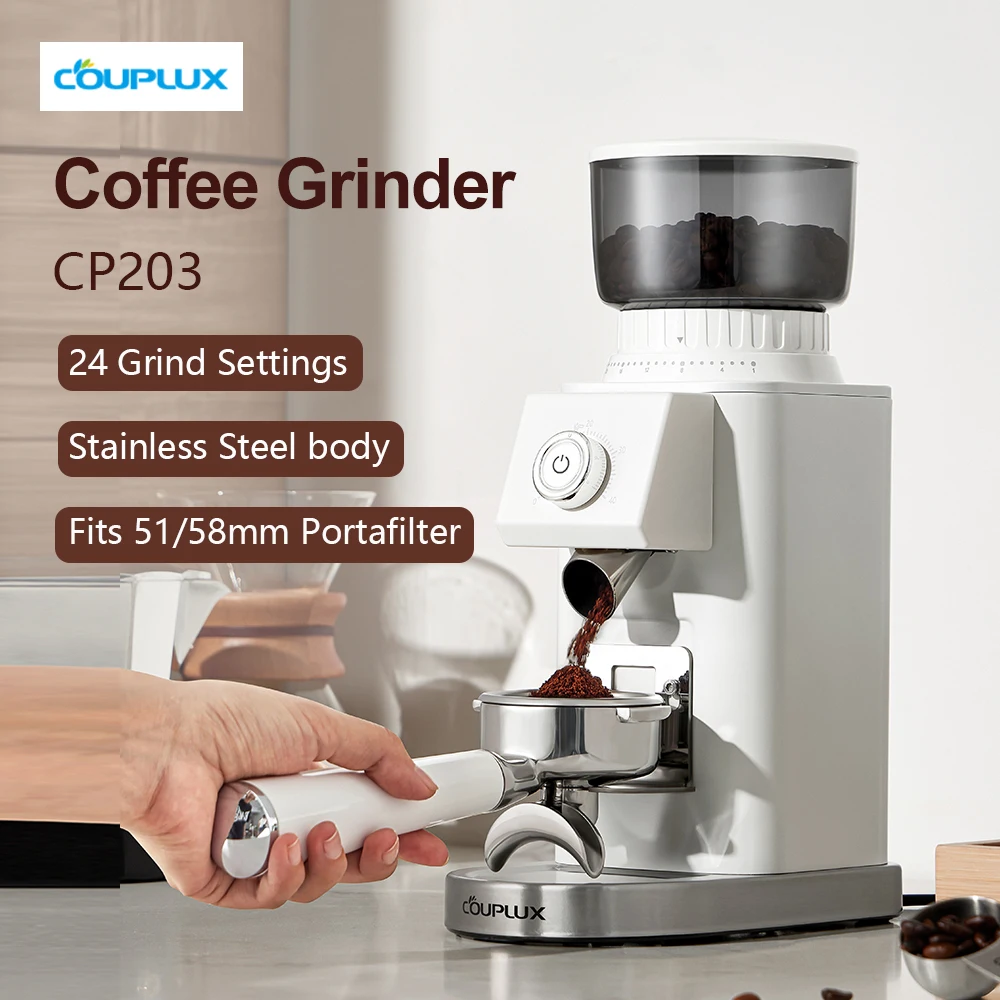24가지 정밀 그라인드 설정이 포함된 포터필터 호더가 포함된 페트러스 커피 그라인더 에스프레소 드립 여과기 프렌치 프레스(220V)