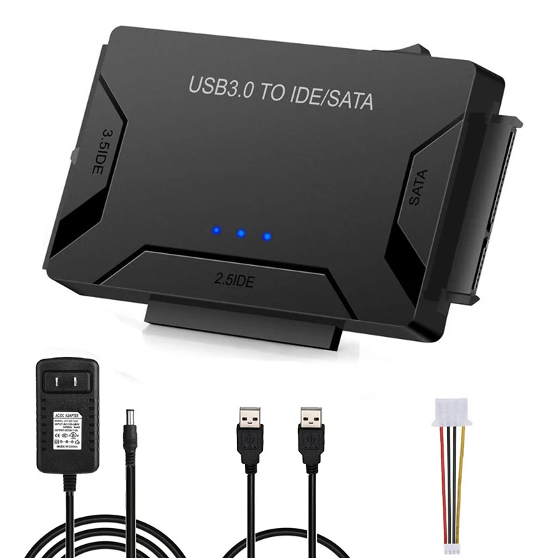 SATA/IDE-USB 3.0 어댑터 하드 드라이브 어댑터 케이블 변환기(2.5/3.5인치 SATA 및 IDE HDD 지원) PC Macbook용 6TB