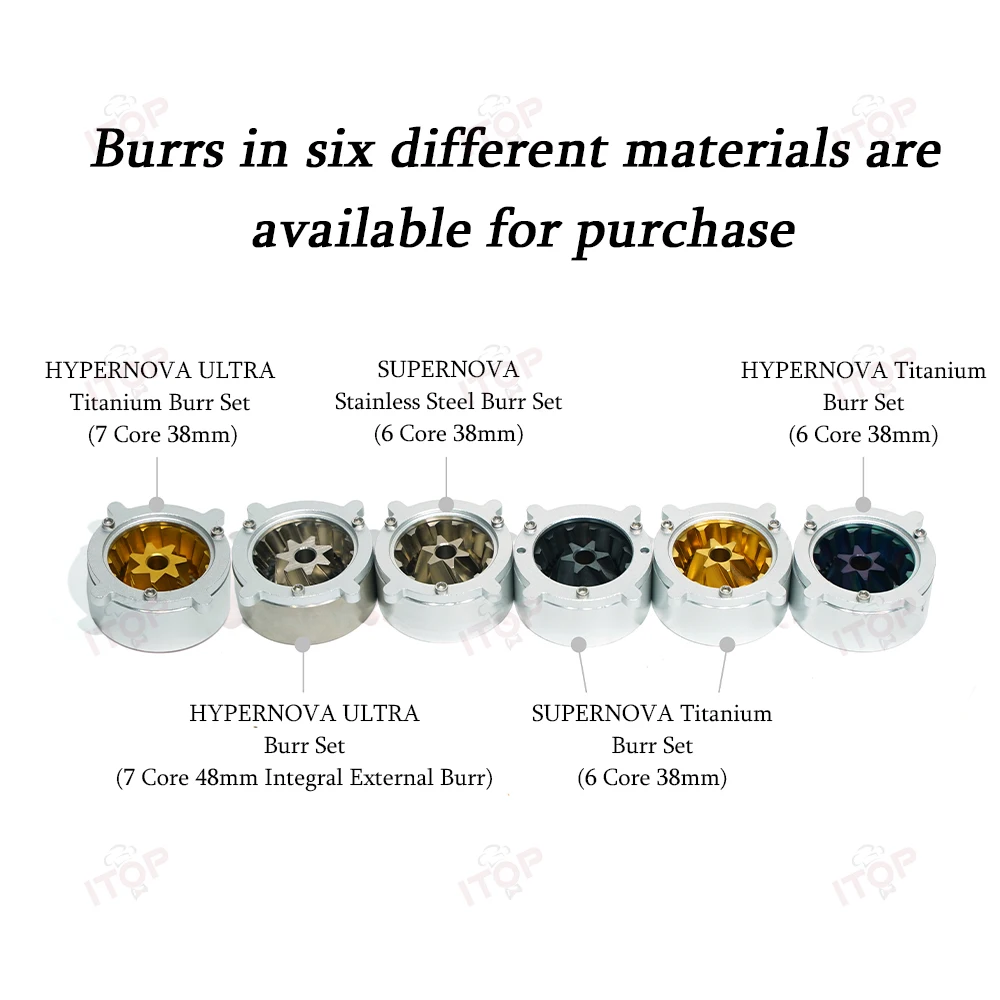 ITOP 7 코어 48mm 버 ITOP 03 전기 커피 그라인더 가정용 커피 콩 그라인더 VS3 그라인더 에스프레소 용 6 가지 유형의 버