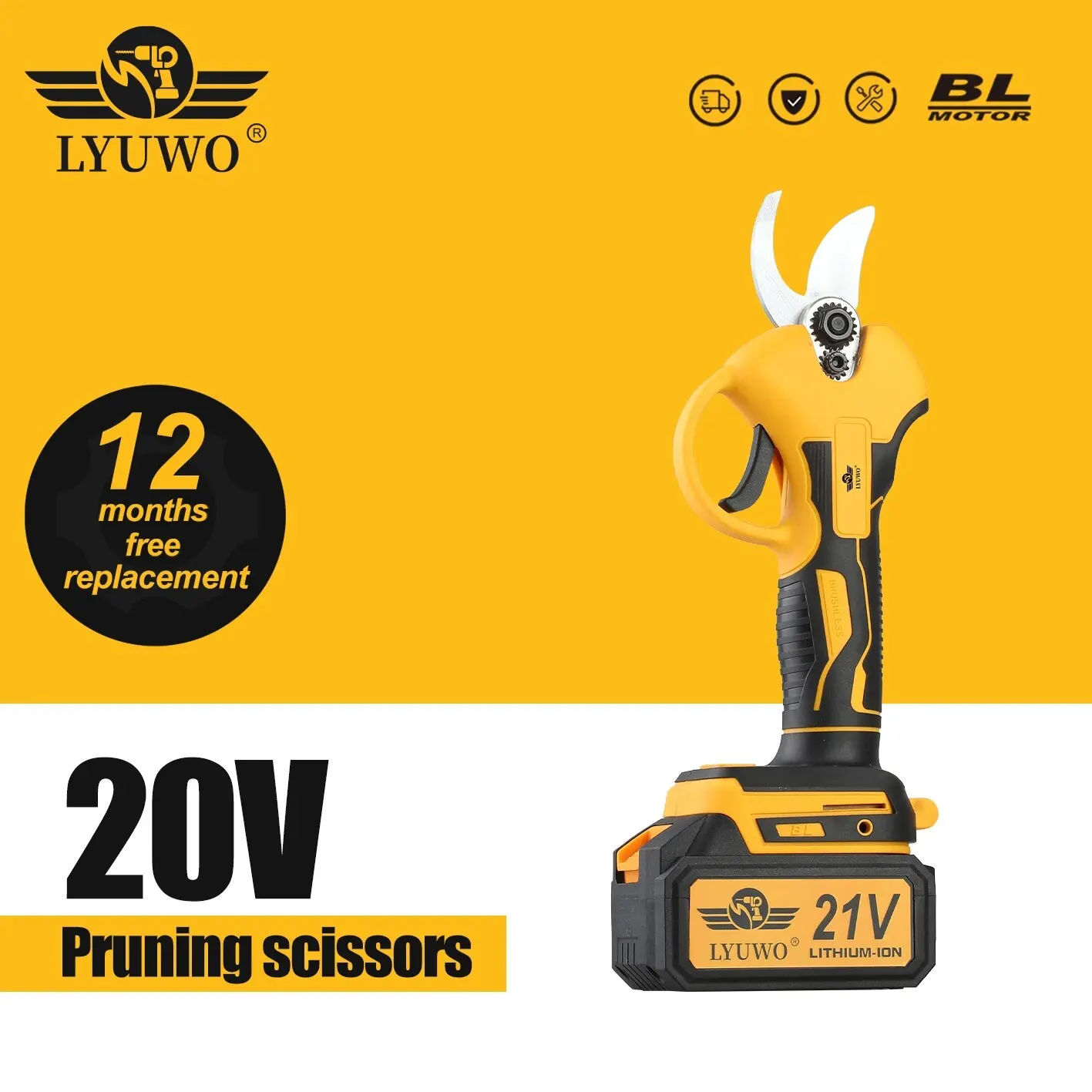 LYUWO 충전식 무선 가지치기 가위