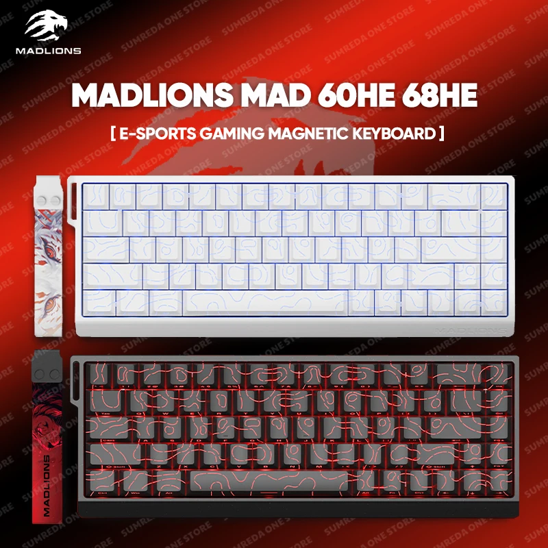 Madlions Mad 68he Mad60 Mad68 (재고 있음) 8k 기계식 키보드 자기 스위치 유선 게임용 키보드 신속한 트리거 Rgb 키보드