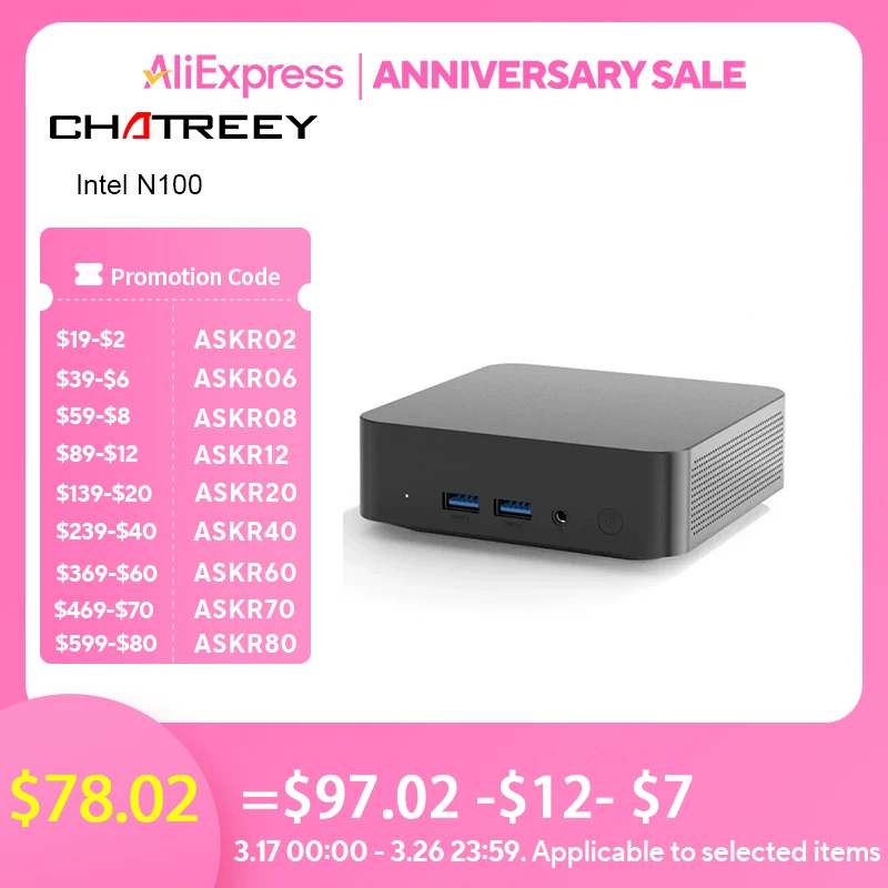 Chatreey 미니 PC T9N100/T9H N150 WIFI5 Windows 11 초소형 포켓 컴퓨터 듀얼 SSD 전체 기능 유형-C 4K 60Hz RGB 출력