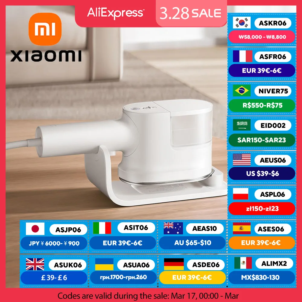 XIAOMI MIJIA 휴대용 의류 기선 가전 제품 의류 용 휴대용 수직 스팀 다리미 전기 기선 다림질 기계