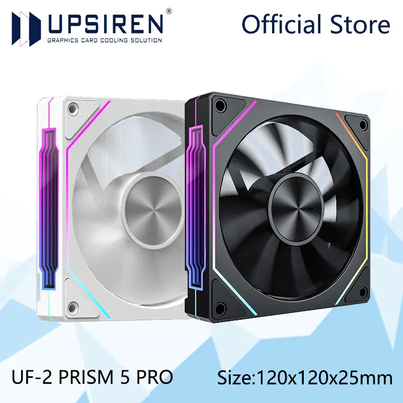 UPSIREN UF-2 PRISM 5 PRO 12CM ARGB 대용량 컴퓨터 섀시 팬 일반 버전/역방향 버전 듀얼 모드 선택